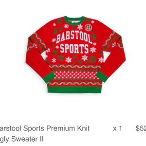 Barstool Sports Christmas Sweater. New, unopened with tags